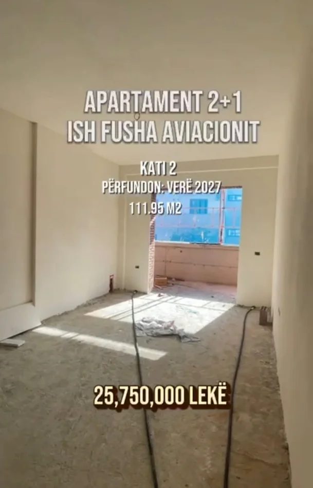 Tirane, shitet apartament 2+1+Aneks+Ballkon Kati 2, 112 m² 257.500 € (ish fusha e aviacionit)