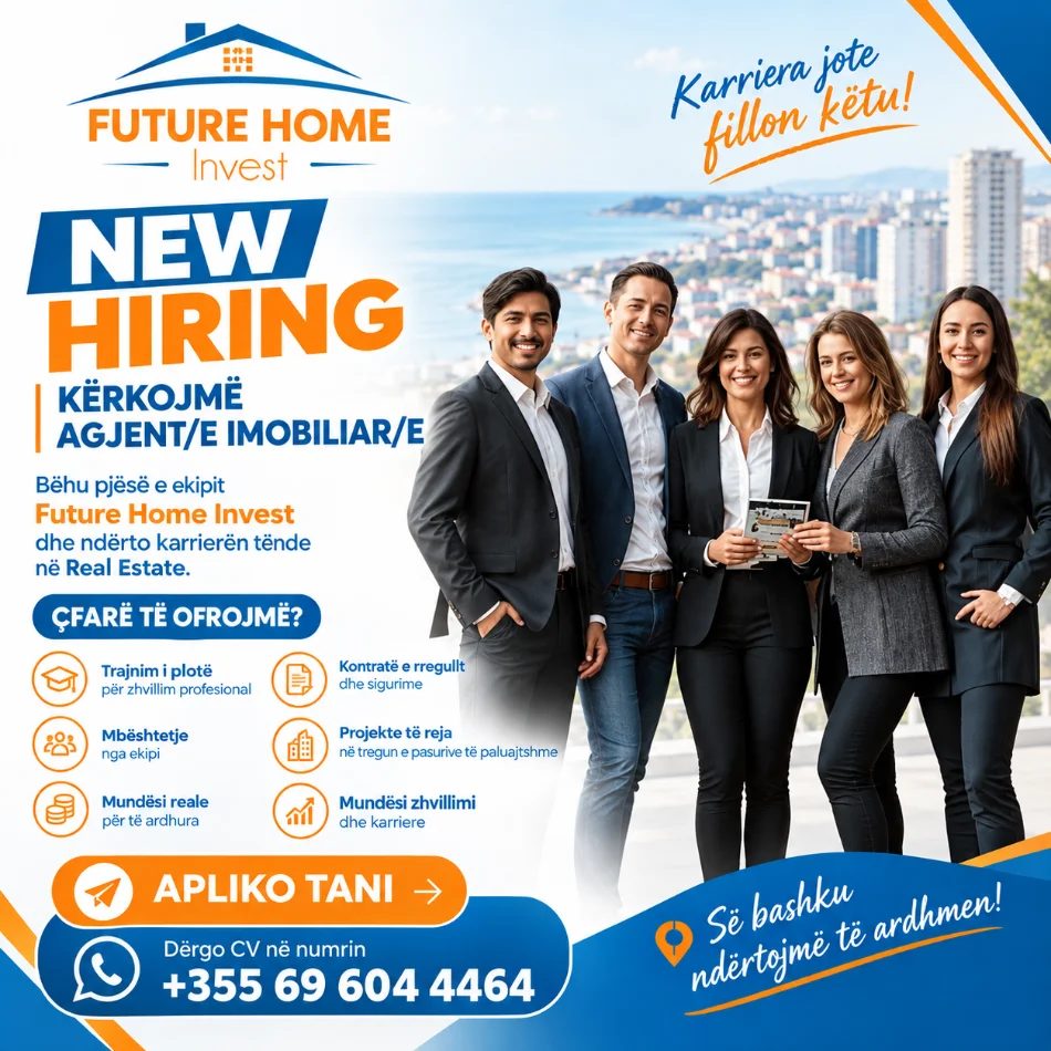 Durres, ofrohet vend pune Agjent/e Imobiliare