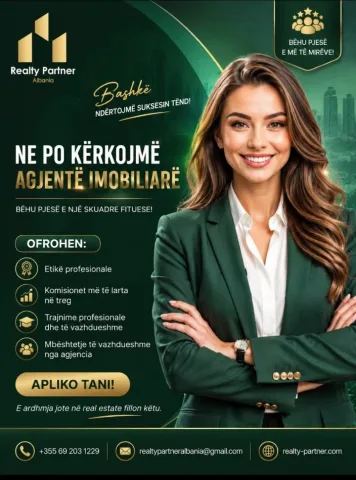 Tirane, ofrohen vende pune Agjent Imobiliar