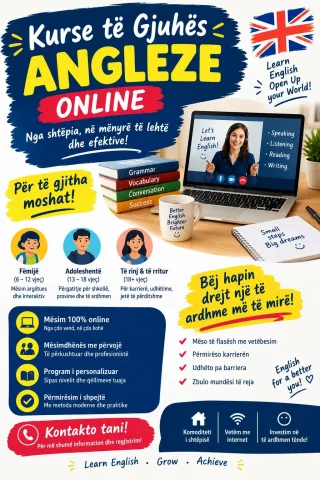 Ofrojme kurse Anglishteje online