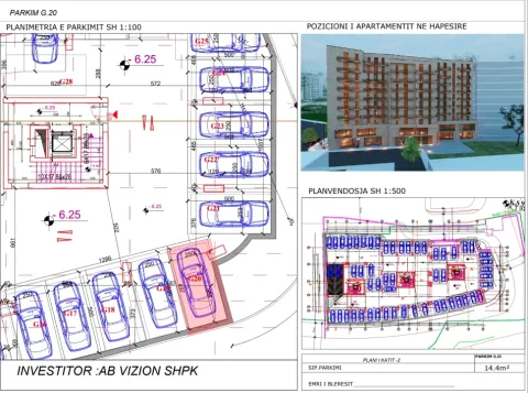 Tirane, shitet nga Pronari, pa-komision garazh | post parkimi Kati -2, 14.4 m²