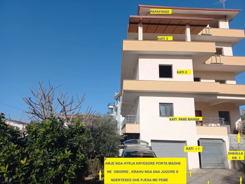 Durrës-Plazh,Shitet Ndërtes/Shtëpi e re me 3-kate mbi tokë, me 1 kat +-1, plus papafingo, me mundësi për tu sistemuar 7-