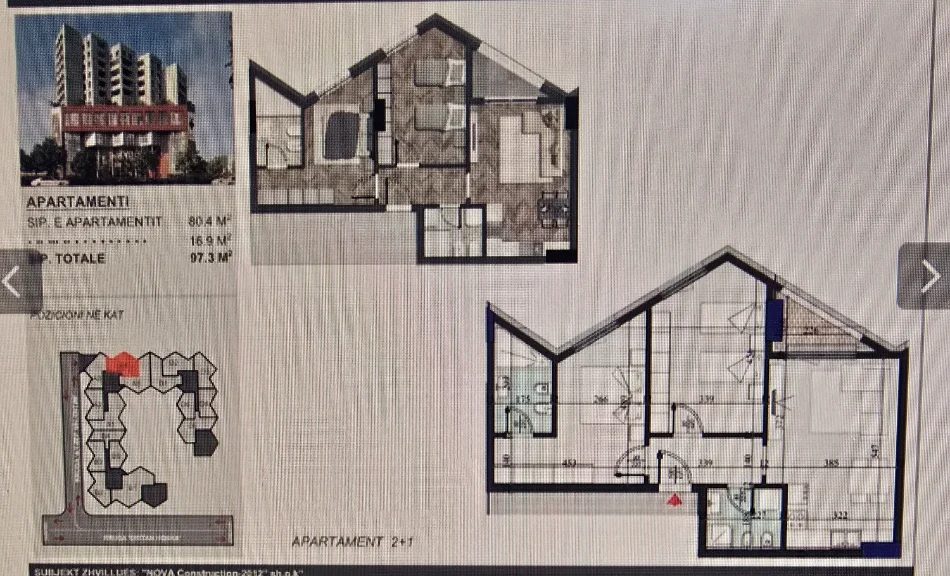 Tirane, shitet apartament 2+1+Ballkon Kati 11,PALLATI 16 KATESH,SIPËRFAQE 97 m² ,ÇMIMI 165.000 € (REZIDENCA COLONNADE RR