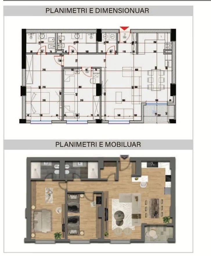Tirane, shitet apartament 2+1 Kati 4, 117 m² 340.000 € (KOMUNA E PARISIT)