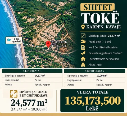 Kavaje, shitet truall , 24.577 m² 1.351.735 € (kavaje)