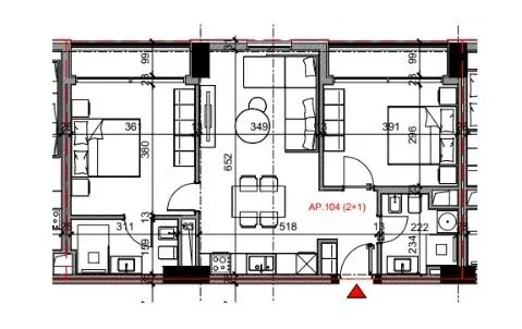 Tirane, shitet apartament 2+1 Kati 1, 234.960 € (Rruga Bardhyl)