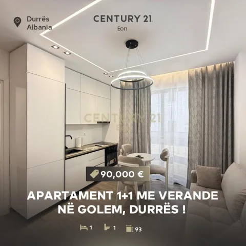 Shitet Apartament 1+1 me Verande në Golem, Durrës !💥