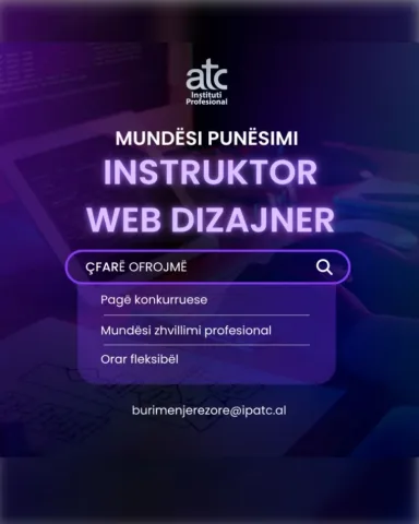 Ofrohet vend pune: Instruktor - Web Dizajner (part time)
