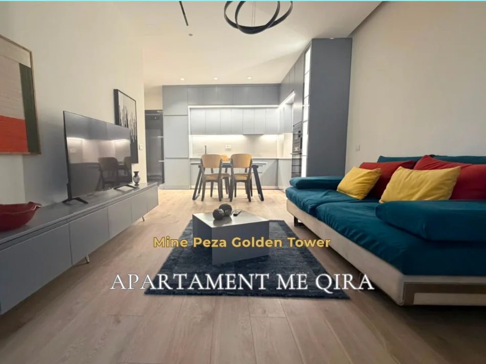 Tirane, jepet me qera apartament 1+1+Ballkon Kati 8, 75 m² 1.100 € (Rruga Mine Peza, Golden Tower)