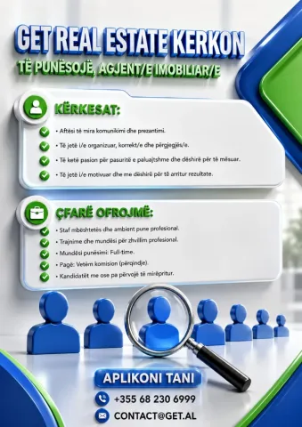 Durres, ofrohet vend pune me orar te plote | part time Agjent/e imobiliarë/e!