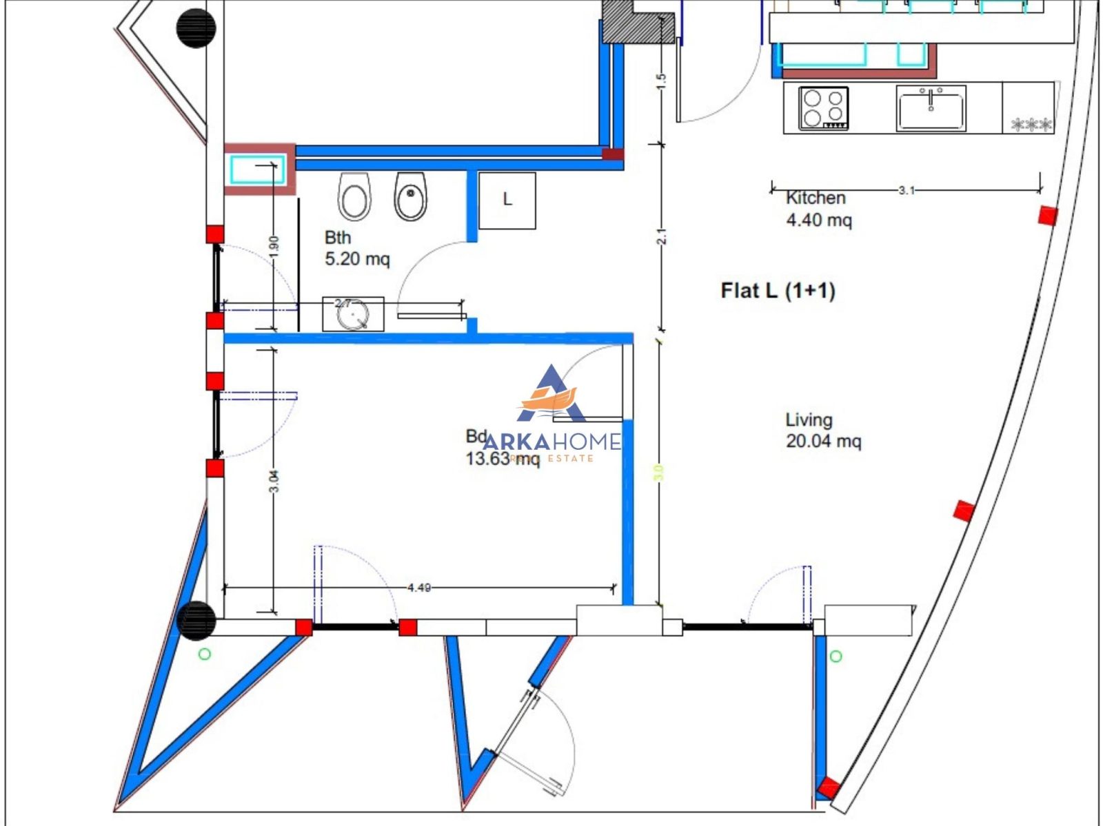 JEPET ME QERA APARTAMENT 1+1+BALLKON "RRUGA KOSOVARVE, AFER