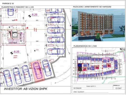 Tirane, shes apartament 2+1+Ballkon Kati 9, 93 m² (me 2 poste parkimi)