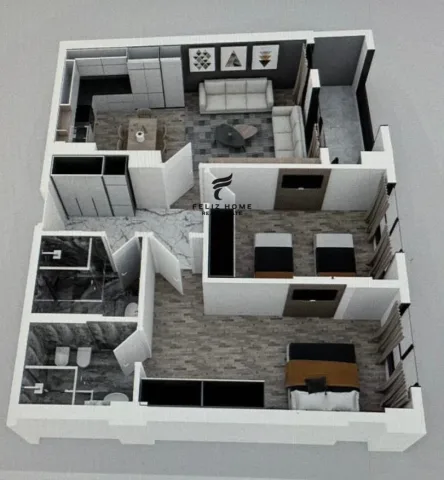 Tirane, shitet apartament 2+1+Ballkon Kati 1, 106 m² 191.000 € (STACIONI I TRENIT)