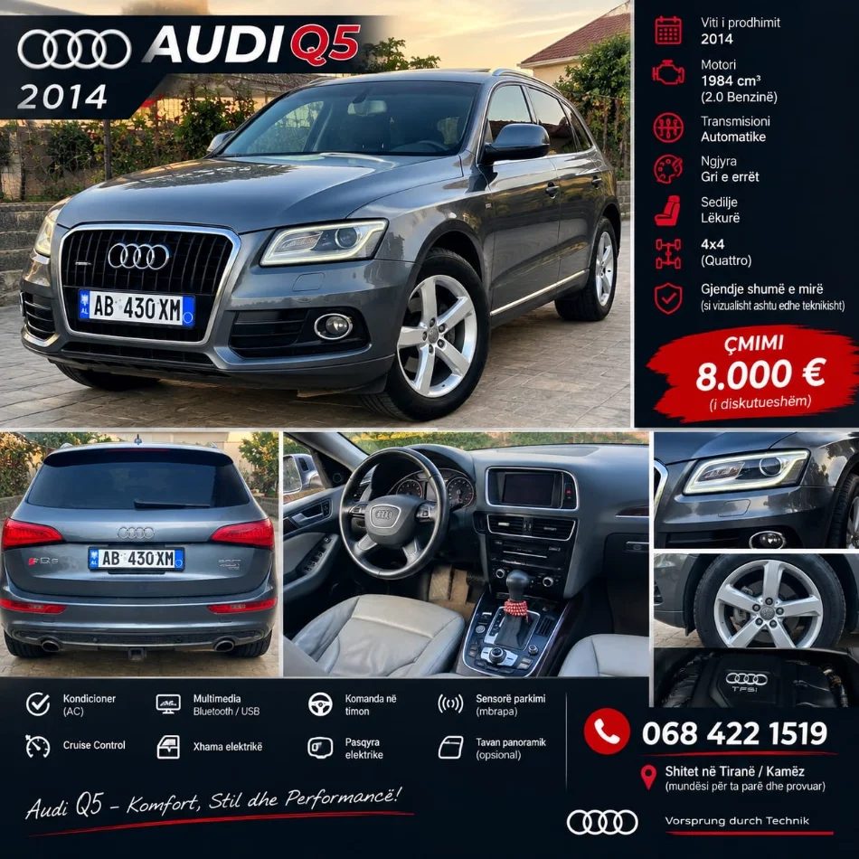 Shqiperi, shes makine Q5 Benzin, gri e erret automatik Kondicioner 1 km 8.000 €