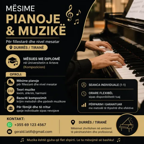 Tirane, kurse muzike | Kurse piano