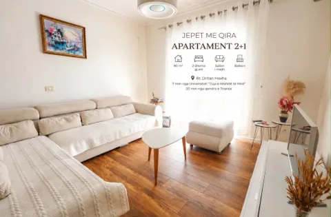 🏡 Jepet me qera super apartament 2+1 ne Rrugen Dritan Hoxha prane te Universiteti Katolik Zoja E Keshillit te Mire📍600 e