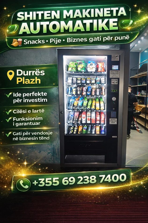 Durres, ofroj SHITEN MAKINETA AUTOMATIKE +355 69 238 7400 Cilësi e lartë Funksionim i garantuar Gati për vendosje në biz