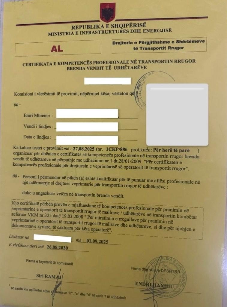 Kemi Çertefikate per drejtues teknik ÇKP