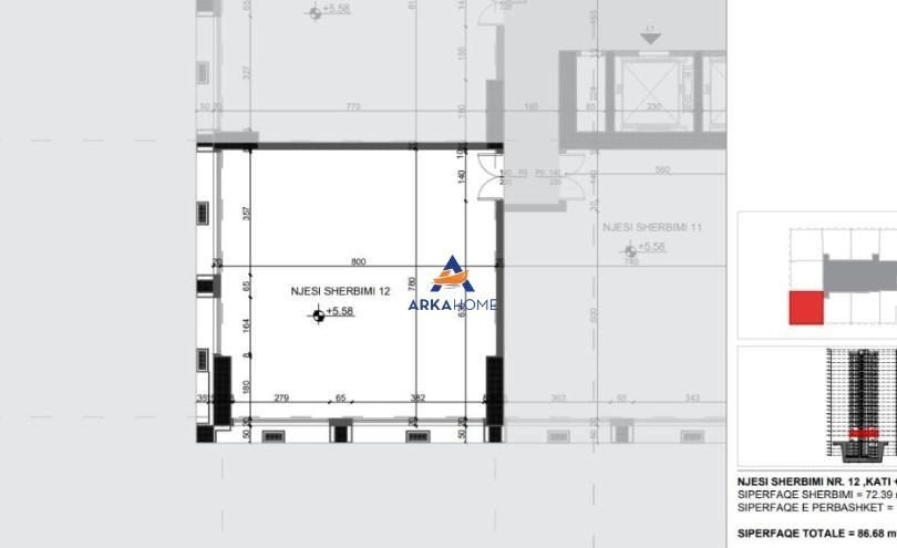 SHITET NJËSI BIZNES 86.68M2 "FILIGREE TOWER, RRUGA XHANFIZE