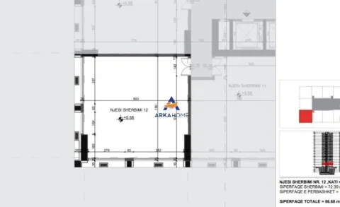 SHITET NJËSI BIZNES 86.68M2 "FILIGREE TOWER, RRUGA XHANFIZE