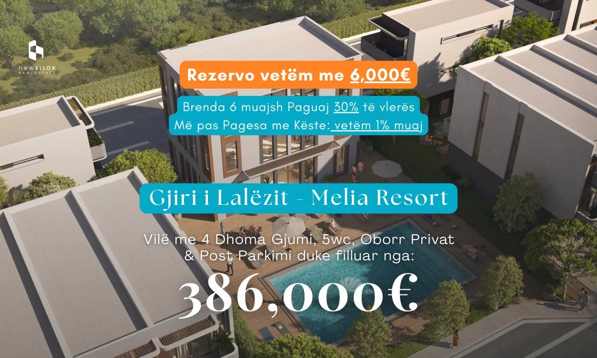 📌BLI VILEN ME 1% NE MUAJ 3800Euro/MUAJ- VILE LUXURY 📍*Gjiri i Lalezit - Melia Resort* | *386,000Euro*