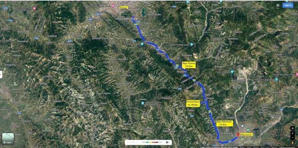 Tirane-Elbasan, Shitet, Tokë-Pemtore, me mundësi ndërtimi edhe shtëpi banimi, sip.7'400m², Cmimi 115'000 €, pranë autost