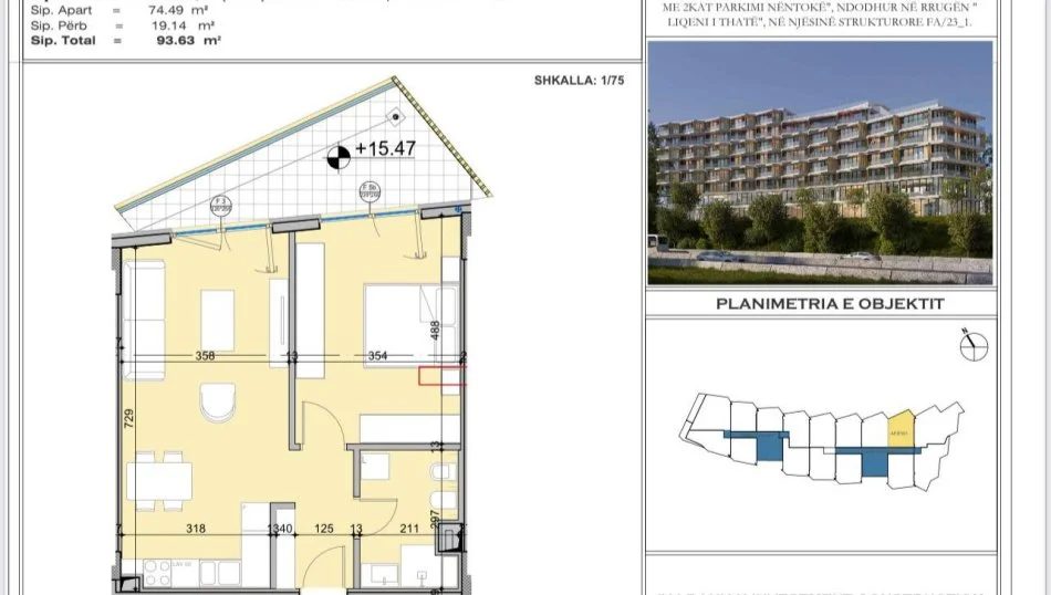 Tirane, shitet apartament 1+1+Ballkon Kati 4, 93 m² 248.000 € (LIQENI THATE)