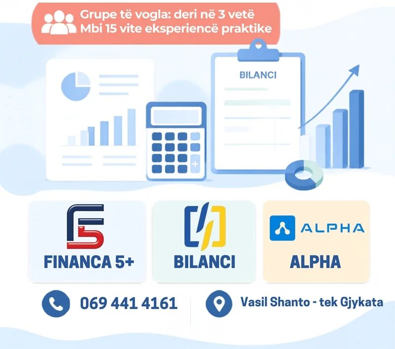 SHËRBIME KONTABILITETI + TRAJNIME / KURSE KONTABILITETI (FINANCA5 / BILANCI / ALPHA)