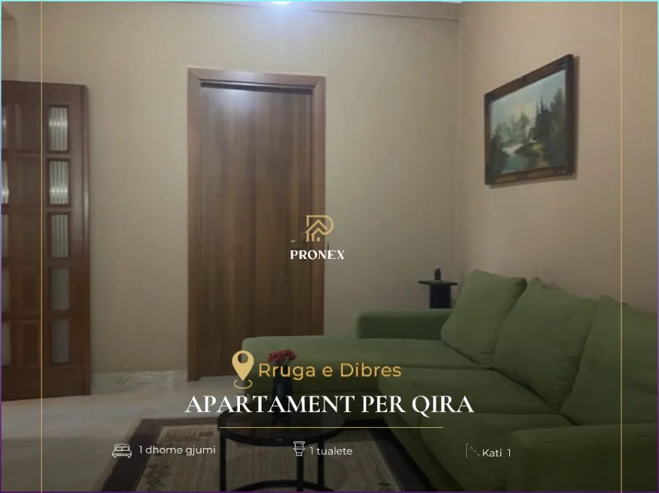 Tirane, jepet me qera apartament 1+1 Kati 1, 60 m² 500 € (Rruga e Dibres)