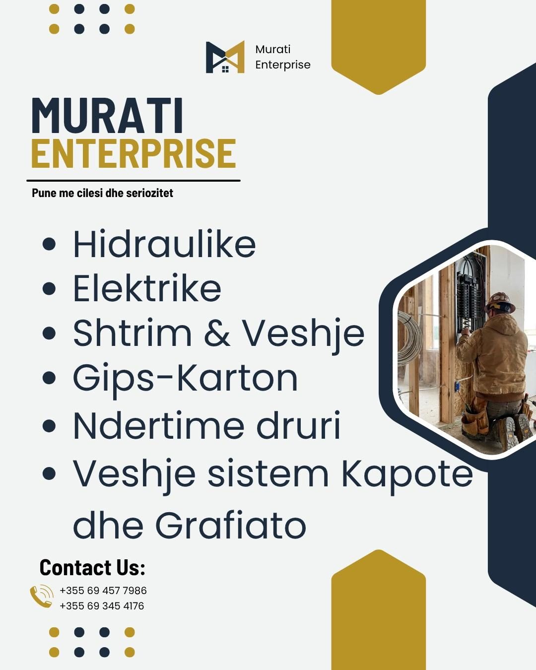 Hidraulikë Elektrikë Shtrim Pllakash Gips-Karton • Pun