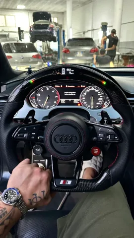 ✅SHITEN TIMONA AUDI ORIGJINAL CARBON ME LED TE PERSONALIZUAR PER GJITHA MODELET BASHKE ME MONTIM PROGRAMIM