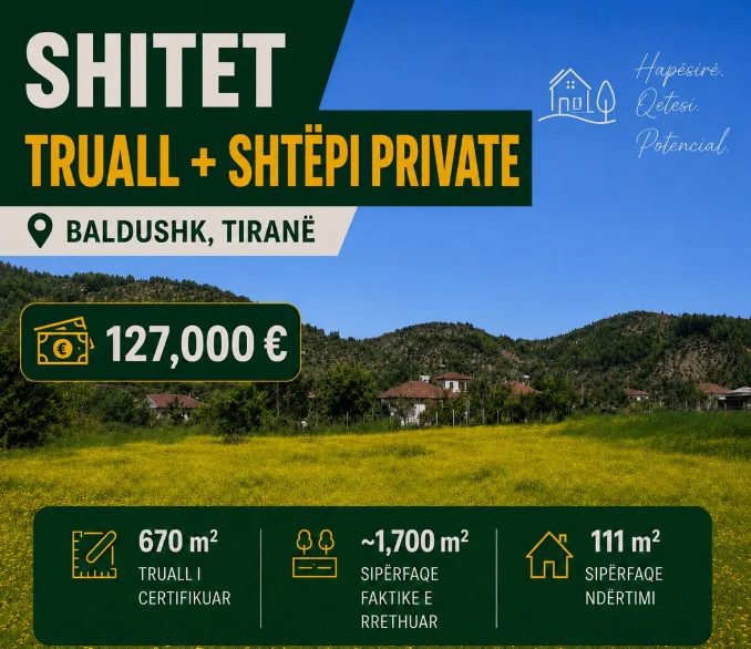 Tirane, shitet truall , 1.811 m² 127.000 € (baldushk)