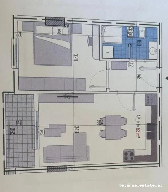 Tirane, shitet apartament 1+1+Ballkon Kati 3, 62 m² 77.250 € (Kamez)