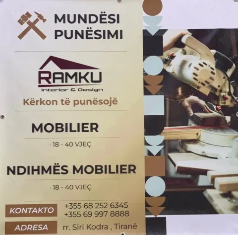 Tirane, ofroj vend pune Marangoz, ndihmes mobilier, montues, Bojaxhi dhe zmerilues