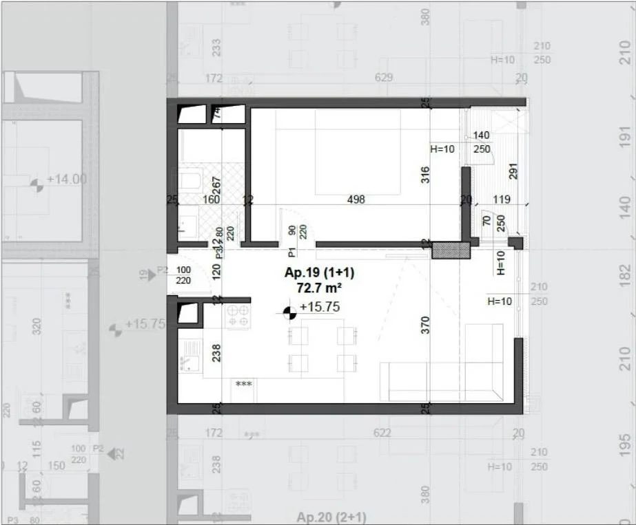 Tirane, shitet apartament 1+1 Kati 4, 72 m² 116.000 € (FUSHA E AVIACIONIT)