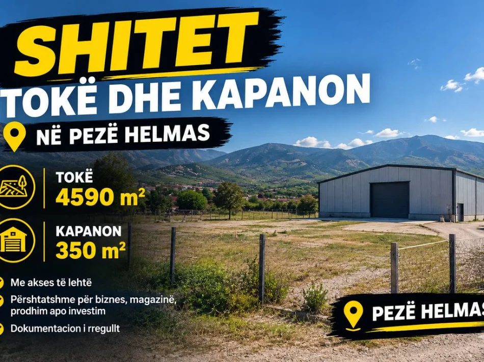 Tirane, Shitet, Tokë+Kapanon, 4.590 m² 35,000,000 Lekë (Peze-Helmes)