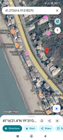 Durres, shitet toke ne bregdet, 950 m² 190.000 €
