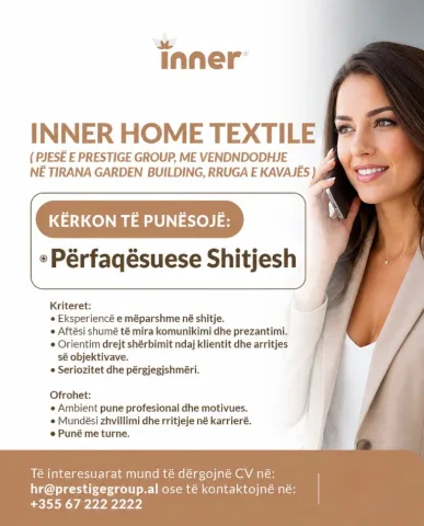 Tirane, ofrohet vend pune Perfaqesuese Shitjesh
