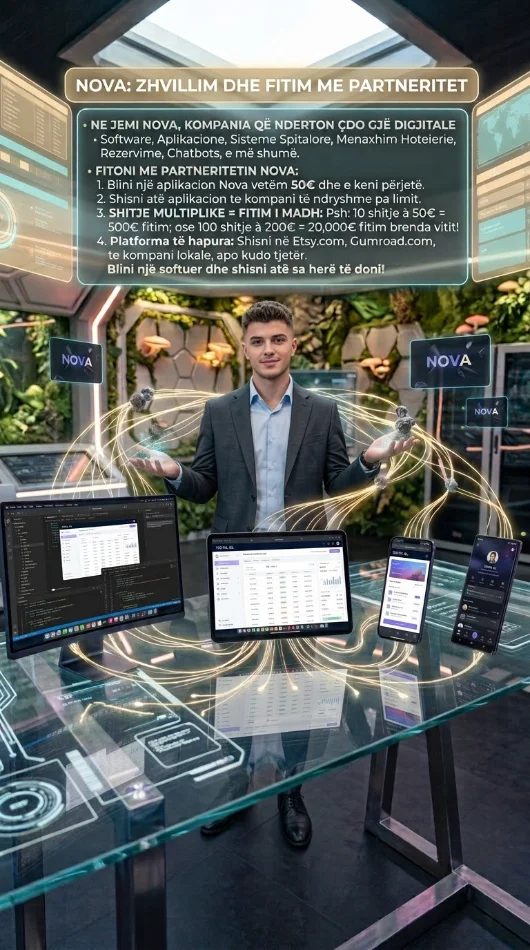 Tirane, ofroj software/programe BËHUNI PARTNER ME NOVA DHE NDËRTONI NJË BIZNES TË FUQISHËM DIGJITAL!