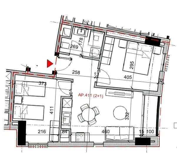 Tirane, shitet apartament 2+1 Kati 4, 89 m² 209.150 € (Rruga Bardhyl)