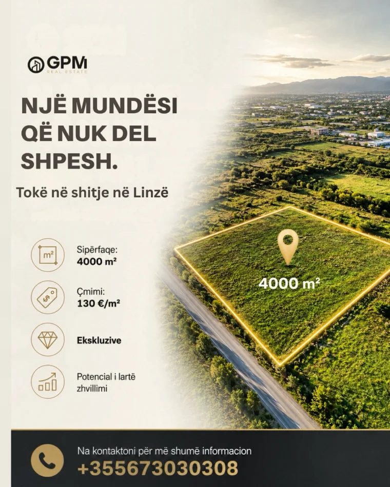 📍 Tokë në shitje në Linzë. Nëse po kërkon tokë me potencial real zhvillimi pranë Tiranës, kjo pronë në Linzë është një a