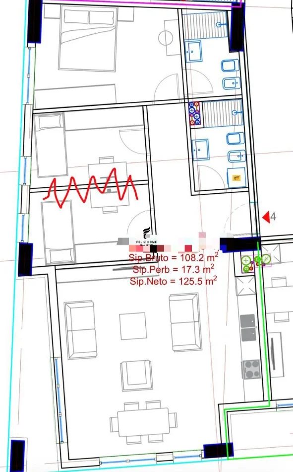 Tirane, jepet me qera zyre Kati 2, 126 m² 700 € (BULEVARDI I RI)