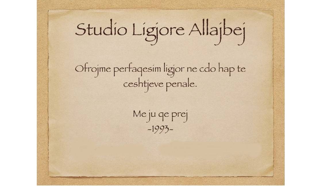 Studio Ligjore , ofron Perfaqesim ne gjykate, Konsulence ligjore falas, Fshirje dhe Verifikim Espulsi etj.