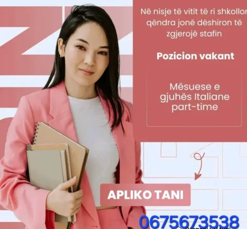 Tiranë, Italisht mësuese part time Italishte ,Frengjishte