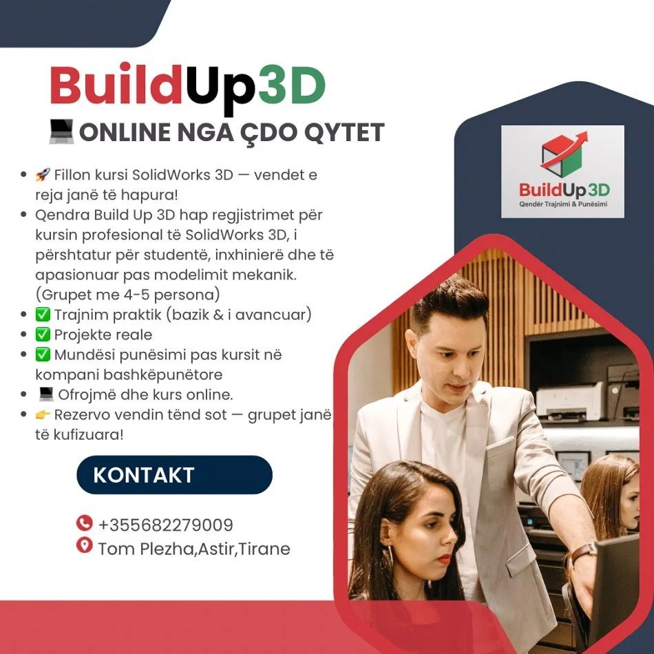 Tirane, ofrojme kurse AutoCad | Inxhinieri Kurs Solidworks 3D