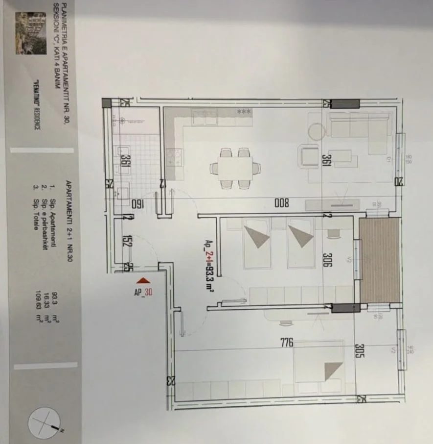 Tirane, shitet apartament 2+1 Kati 4, 110 m² 91.000 € (Rruga Skënderbeu)