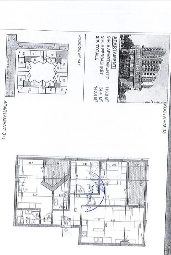Tirane, shitet apartament 3+1+Ballkon Kati 4, 140 m² 238.000 € (LAPRAKE)