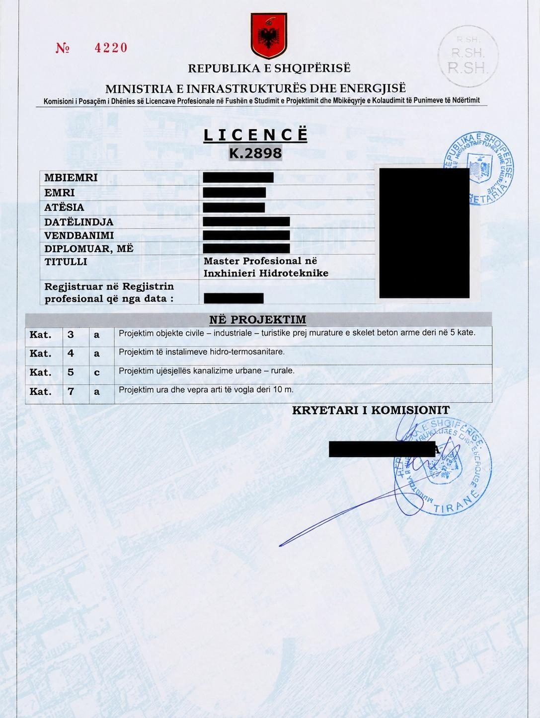 OFROJ LICENCE PROFESIONALE – INXHINIER HIDROTEKNIK