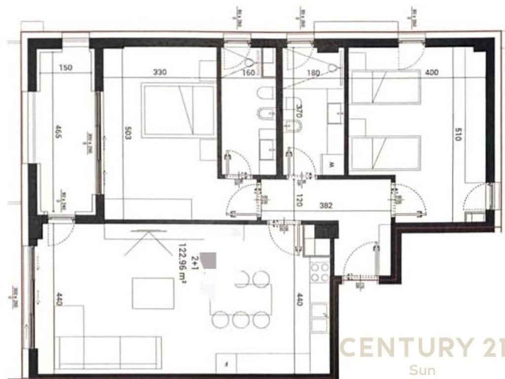 SHITET APARTAMENT 2+1 NE SUN PALASE LUXURY LIVING