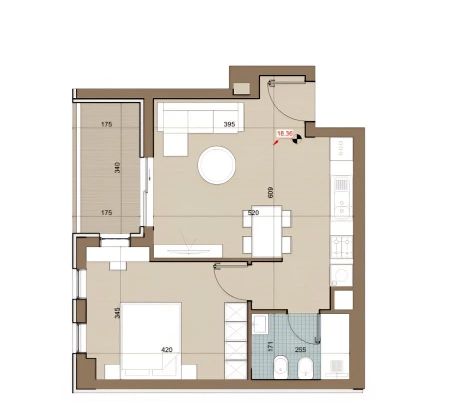 Tirane, shitet apartament 1+1+Ballkon Kati 5, 67 m² 57.000 € .APARTAMENTI NDODHET NË KAMEZ
